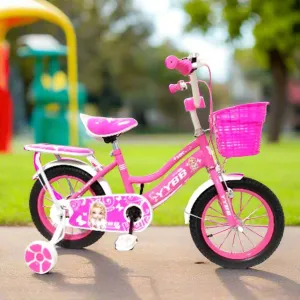 16" Barbie Theme Bicycle with Training Wheels and Basket