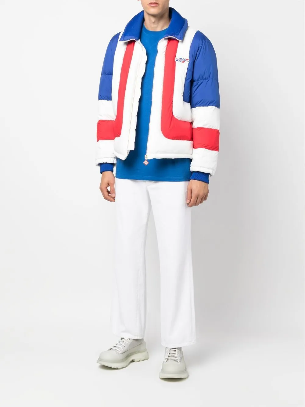 colour-block puffer jacket