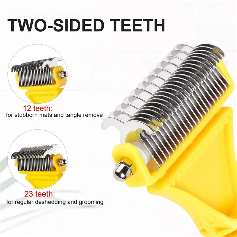 Dual-Sided Stainless Steel Pet Grooming Brush