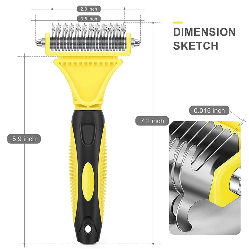 Dual-Sided Stainless Steel Pet Grooming Brush