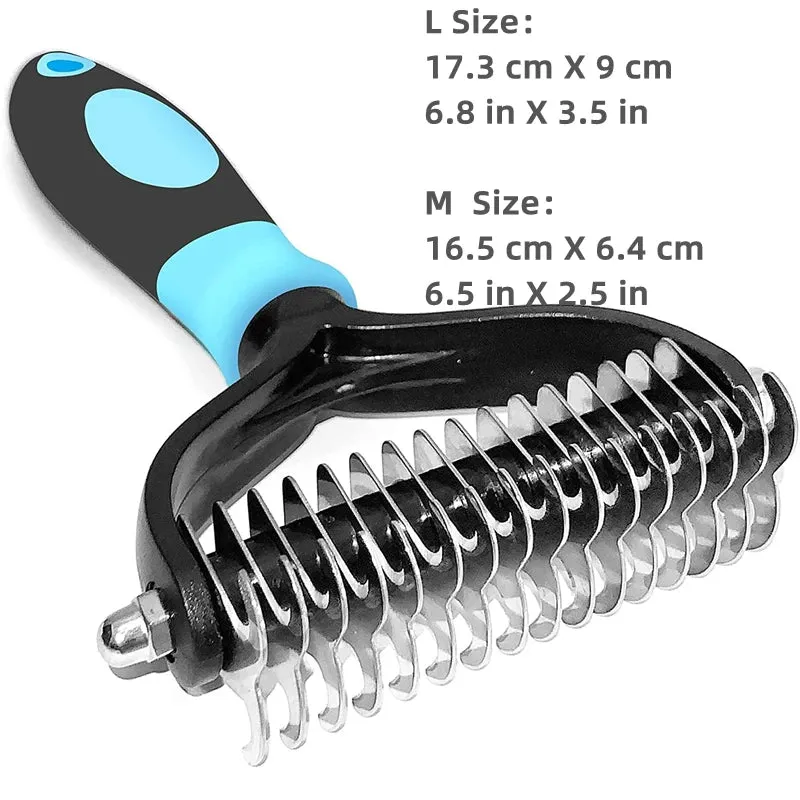 Dual-Sided Stainless Steel Pet Grooming Brush