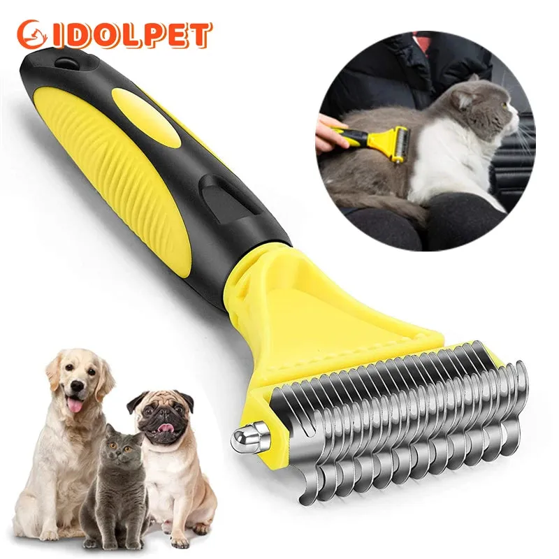 Dual-Sided Stainless Steel Pet Grooming Brush