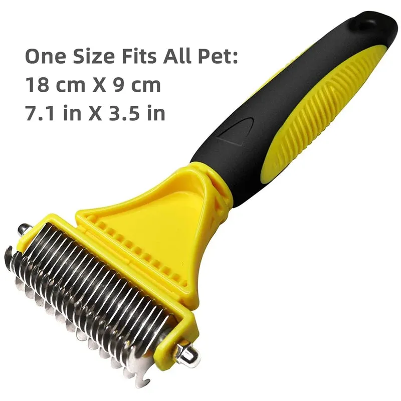 Dual-Sided Stainless Steel Pet Grooming Brush