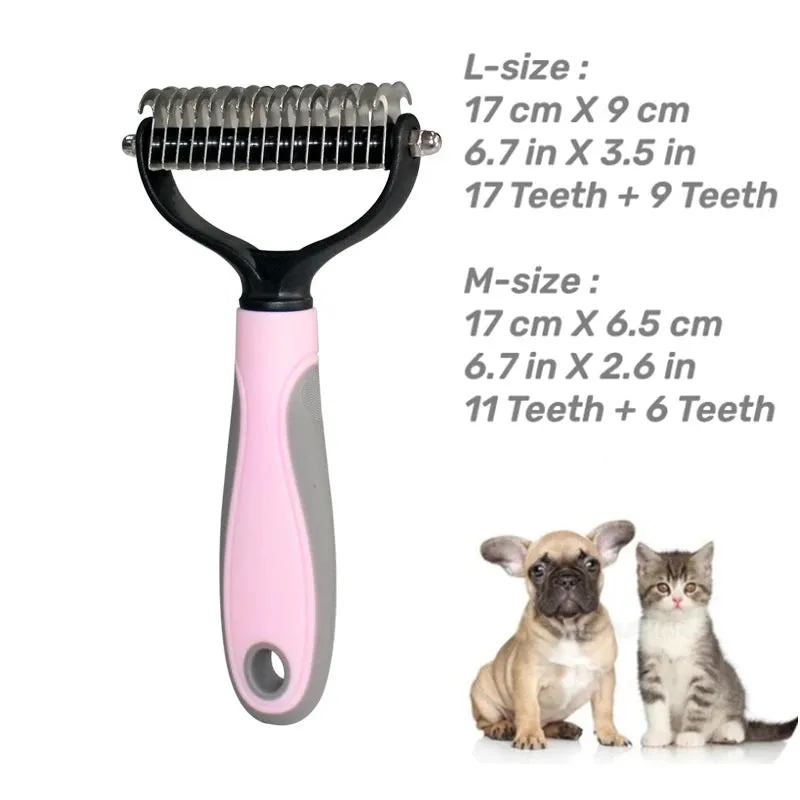 Dual-Sided Stainless Steel Pet Grooming Brush