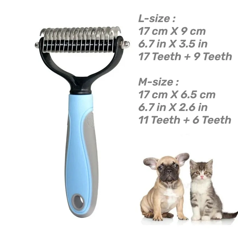 Dual-Sided Stainless Steel Pet Grooming Brush