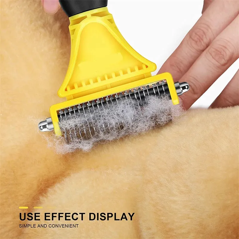 Dual-Sided Stainless Steel Pet Grooming Brush