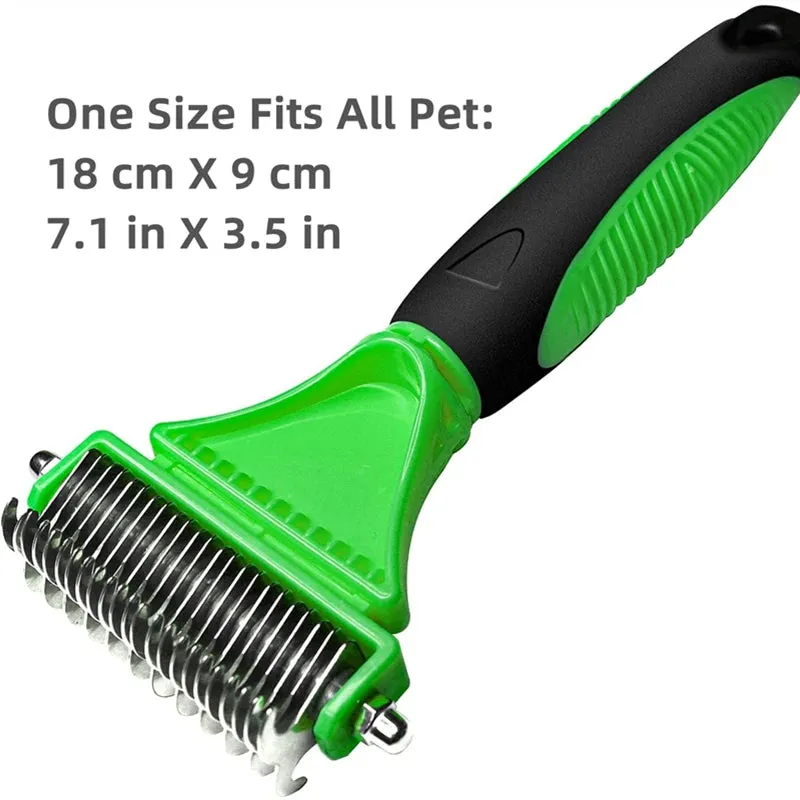 Dual-Sided Stainless Steel Pet Grooming Brush