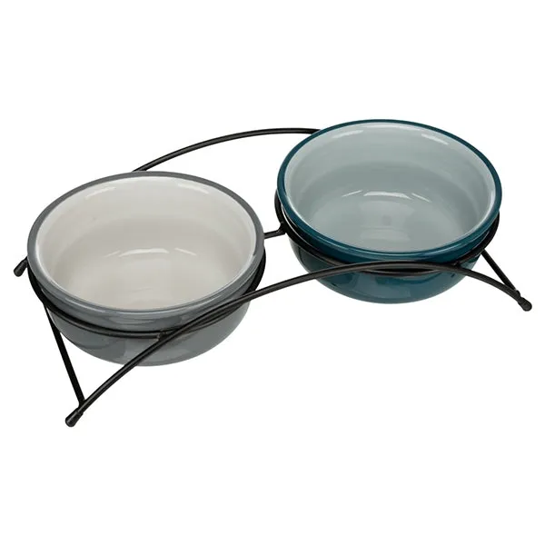 Eat On Feet Ceramic Bowl Set Petrol