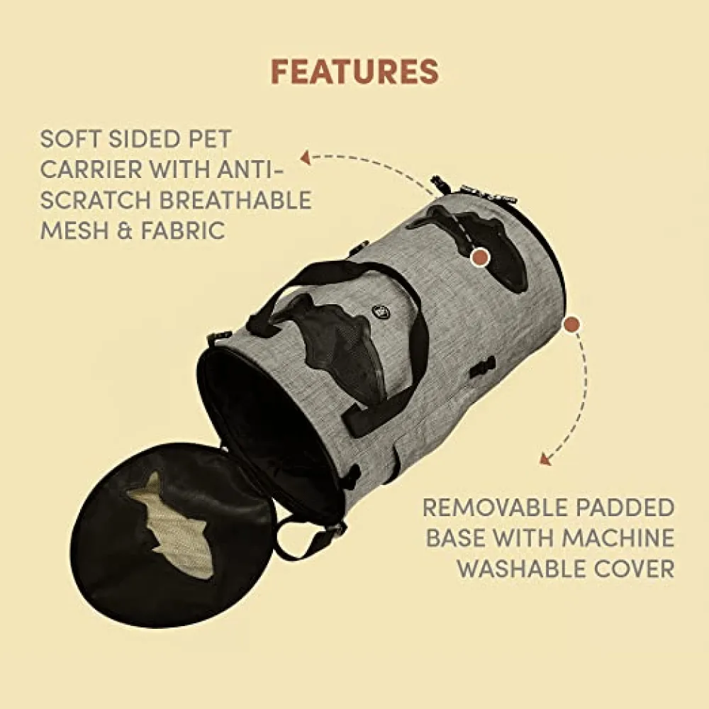 Fofos Comfort 2 in 1 Tunnel & Carrier for Dogs and Cats (Grey)
