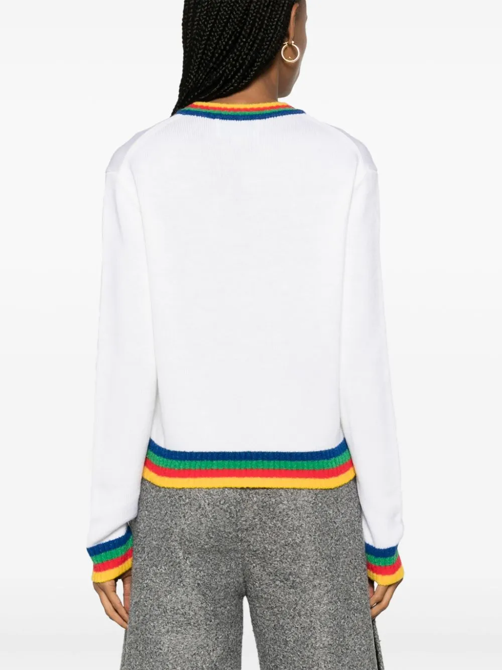 Heart logo-intarsia bouclé jumper