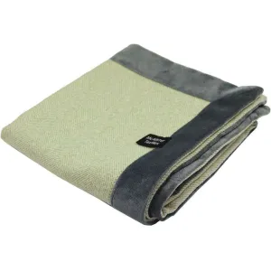 Herringbone Boutique Green   Grey Throw Blankets & Runners