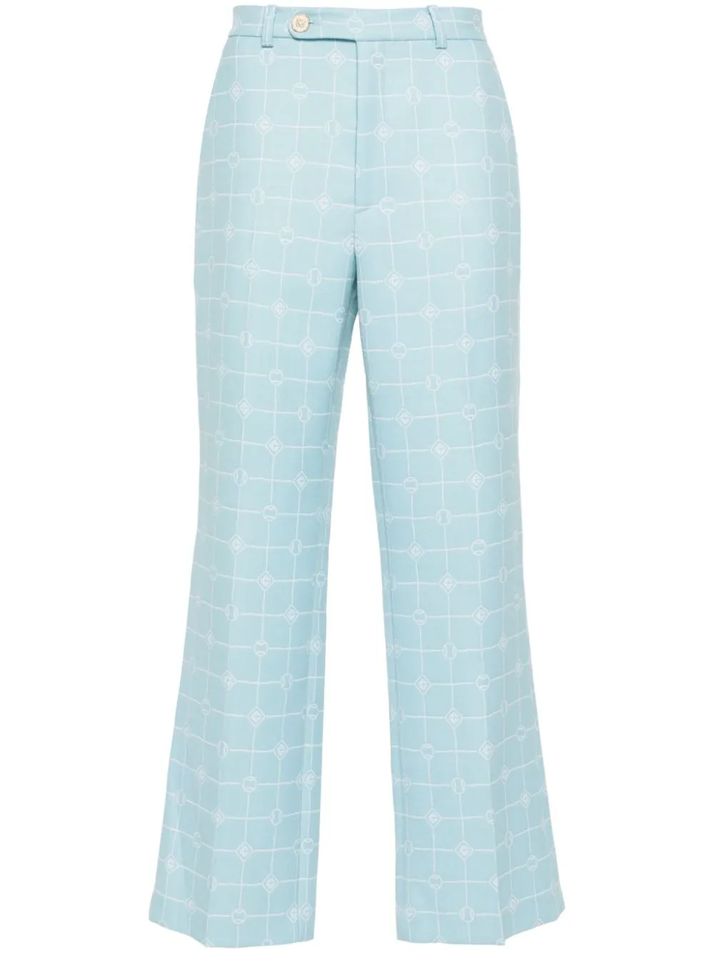 logo-windowpane straight trousers