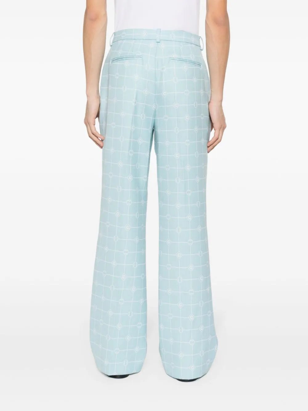 logo-windowpane straight trousers