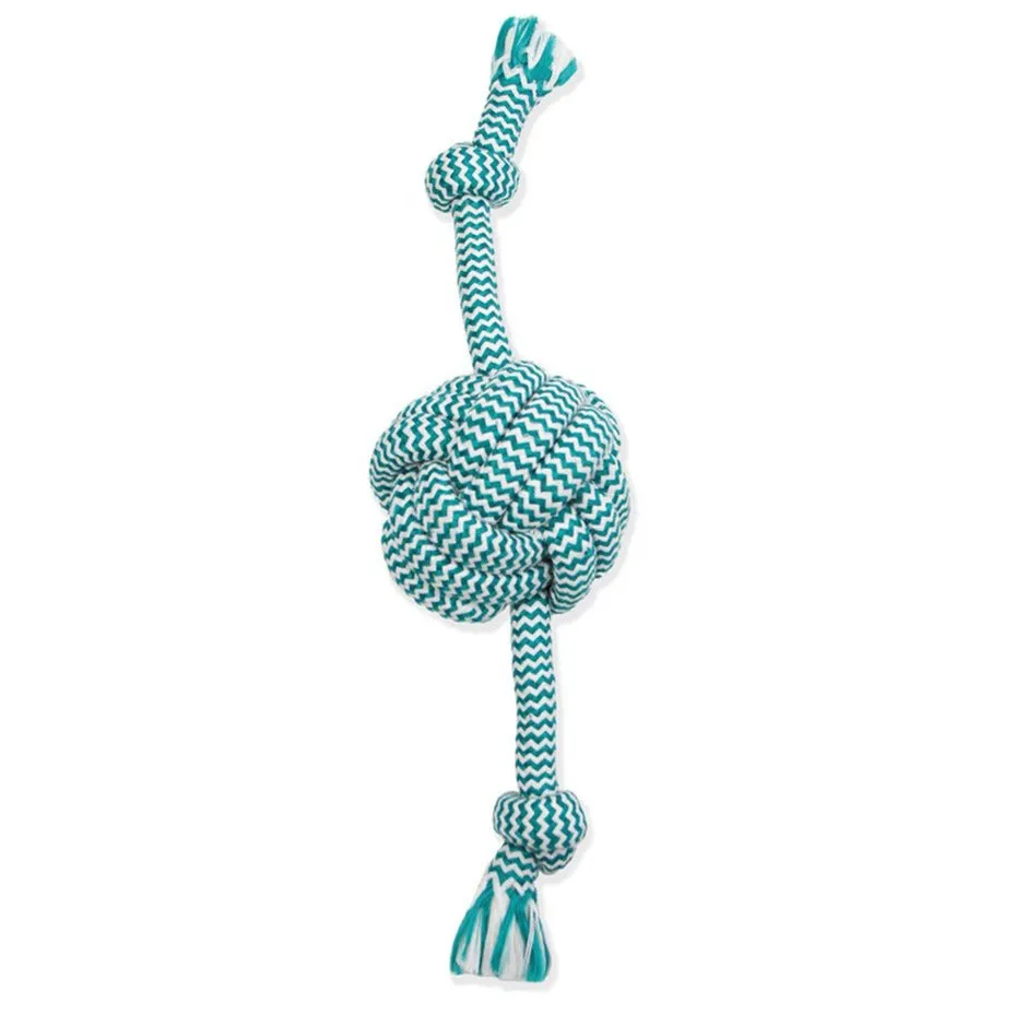 Mammoth Flossy Chews Extra Fresh Monkey Fist Balls With Rope Toy For Dogs