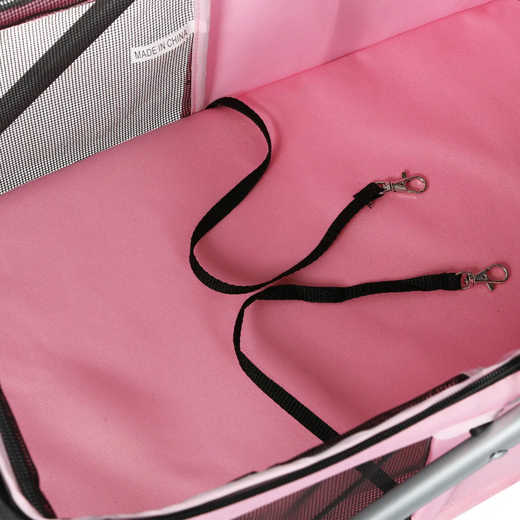 PaWz Pet Stroller Dog Cat Carrier Foldable – Pink