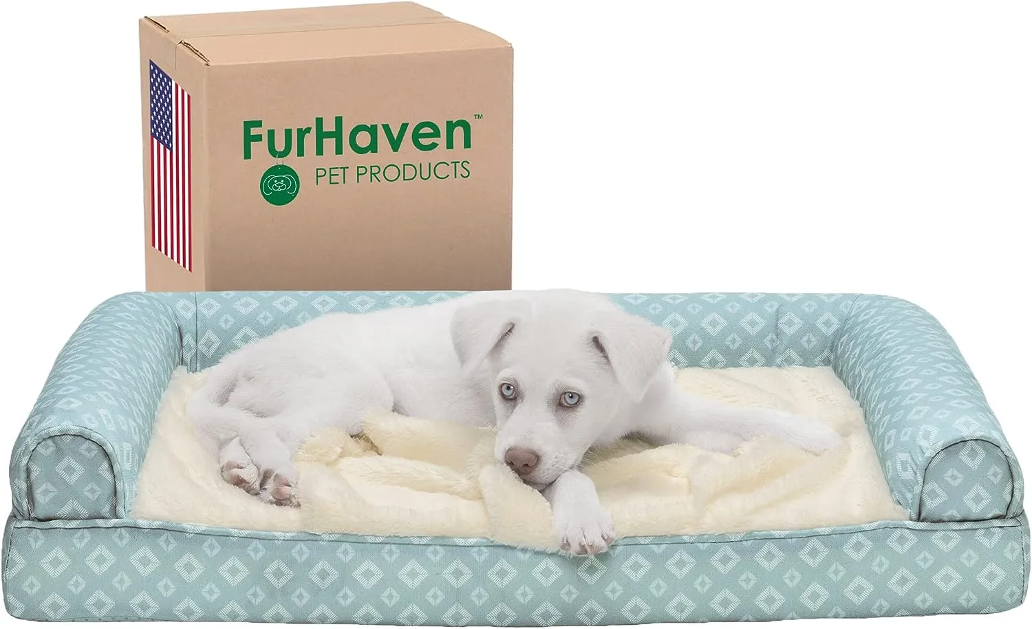 Plush Dog Bed: Luxe Faux Fur & Linen Sofa-Style Dog Bed for Dreamy Rest & Sweet Snuggles | Orthopedic Support, Plush Design, and Easy-Care Luxury for Your Furry Amigo!