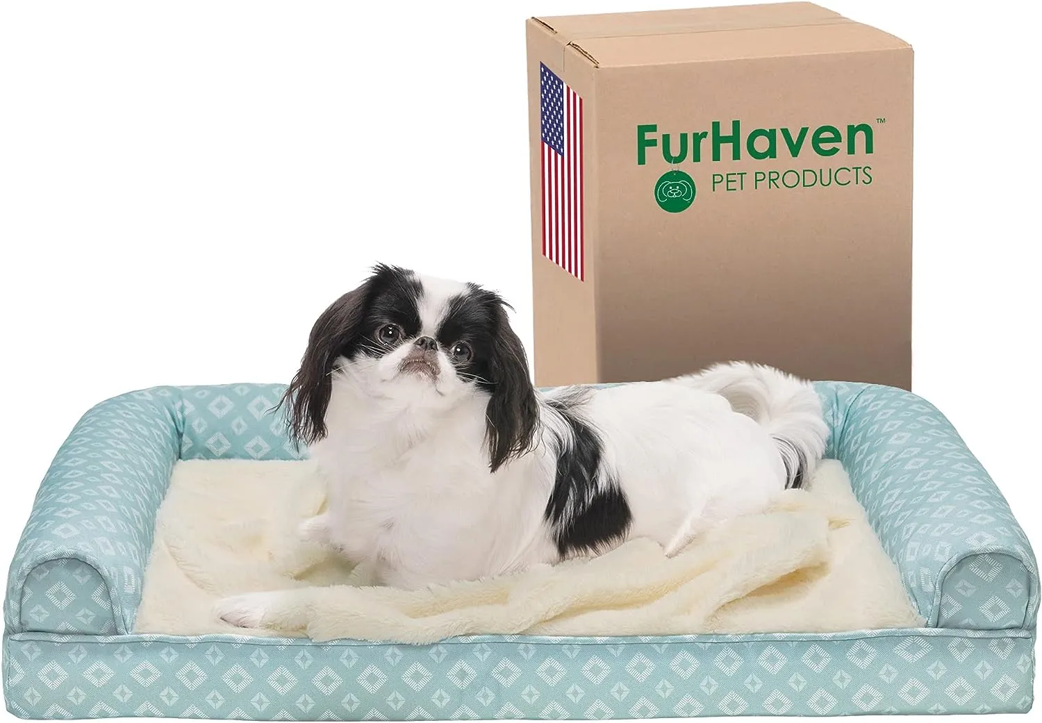 Plush Dog Bed: Luxe Faux Fur & Linen Sofa-Style Dog Bed for Dreamy Rest & Sweet Snuggles | Orthopedic Support, Plush Design, and Easy-Care Luxury for Your Furry Amigo!