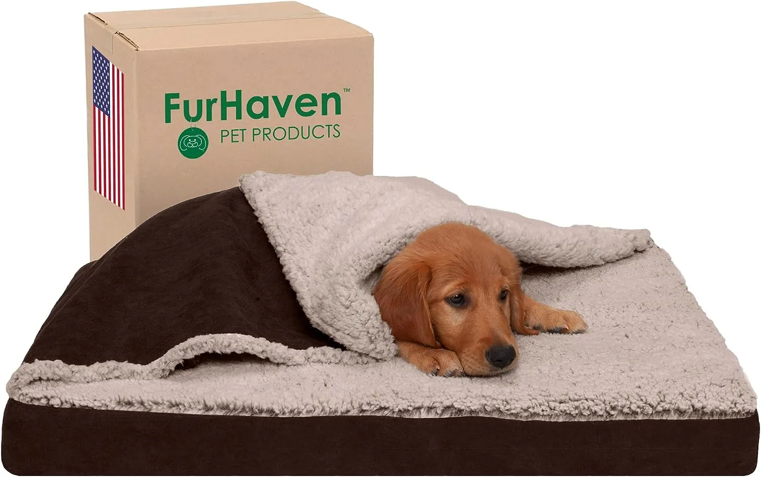 Plush Dog Bed: Luxe Faux Fur & Linen Sofa-Style Dog Bed for Dreamy Rest & Sweet Snuggles | Orthopedic Support, Plush Design, and Easy-Care Luxury for Your Furry Amigo!