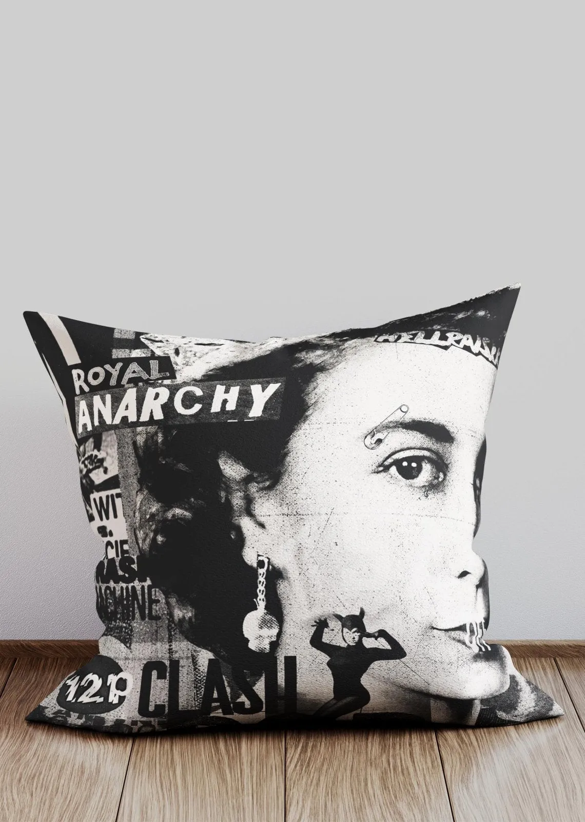 Royal Anarchy Queen Elizabeth Punk Cushion