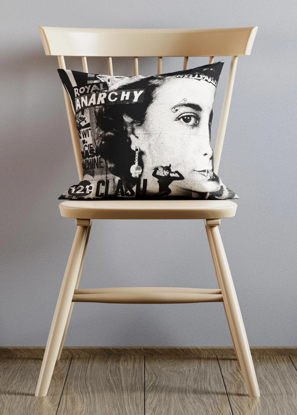 Royal Anarchy Queen Elizabeth Punk Cushion
