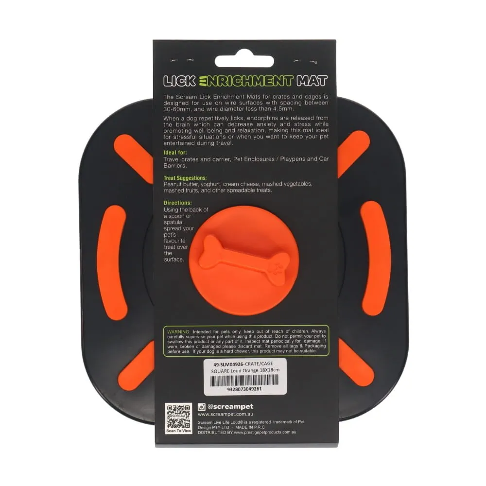 SCREAM LICKIT MAT CAGE ORANGE
