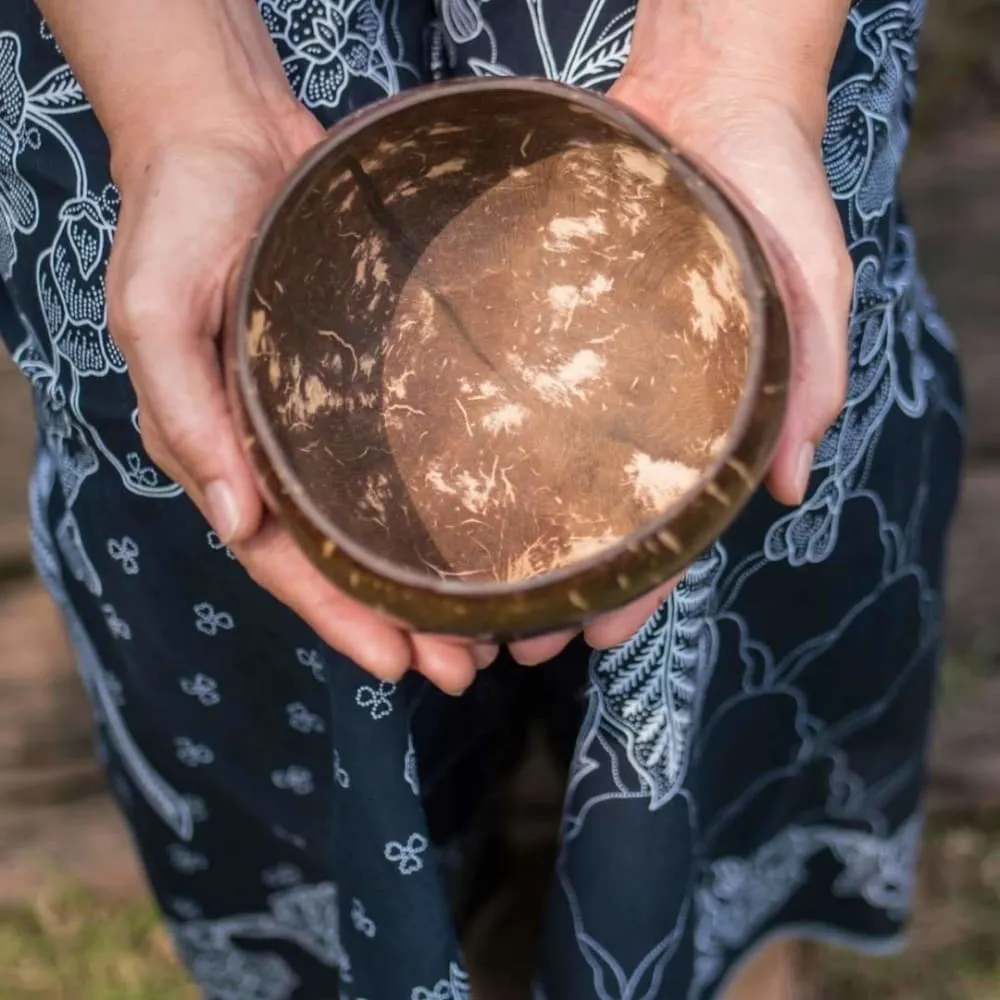 Small Coconut Shell Bowl with spoon - Pack 2