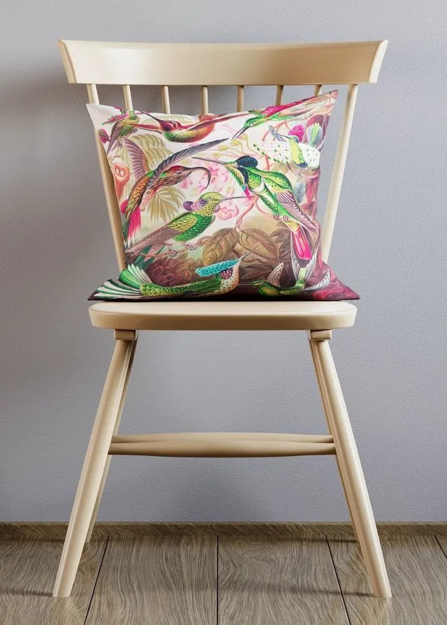 Tropical Birds Vintage Style Cushion