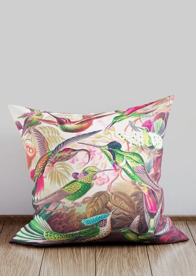 Tropical Birds Vintage Style Cushion