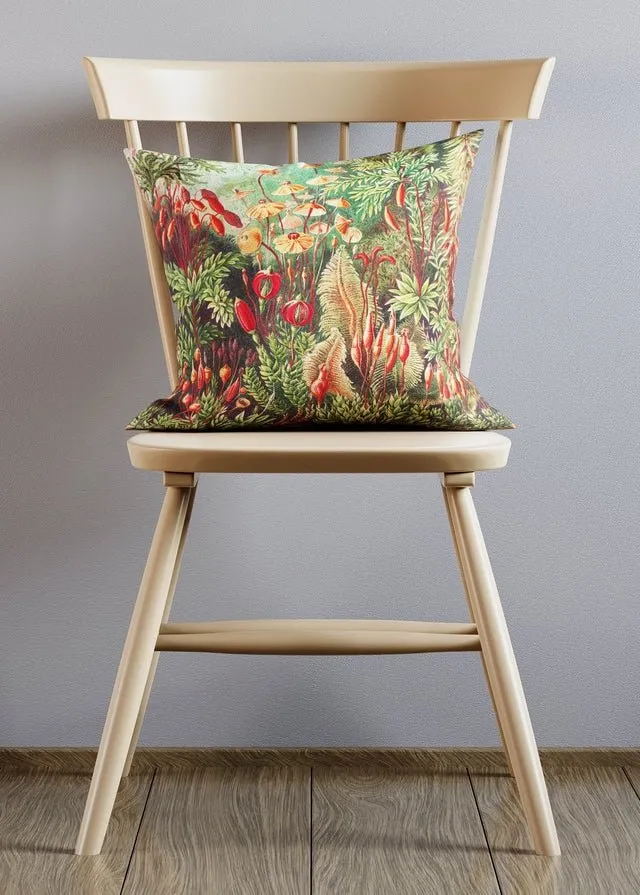 Vintage Mushroom Forest Pattern Cushion