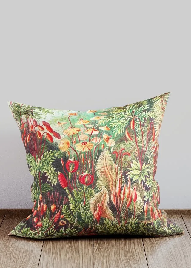 Vintage Mushroom Forest Pattern Cushion